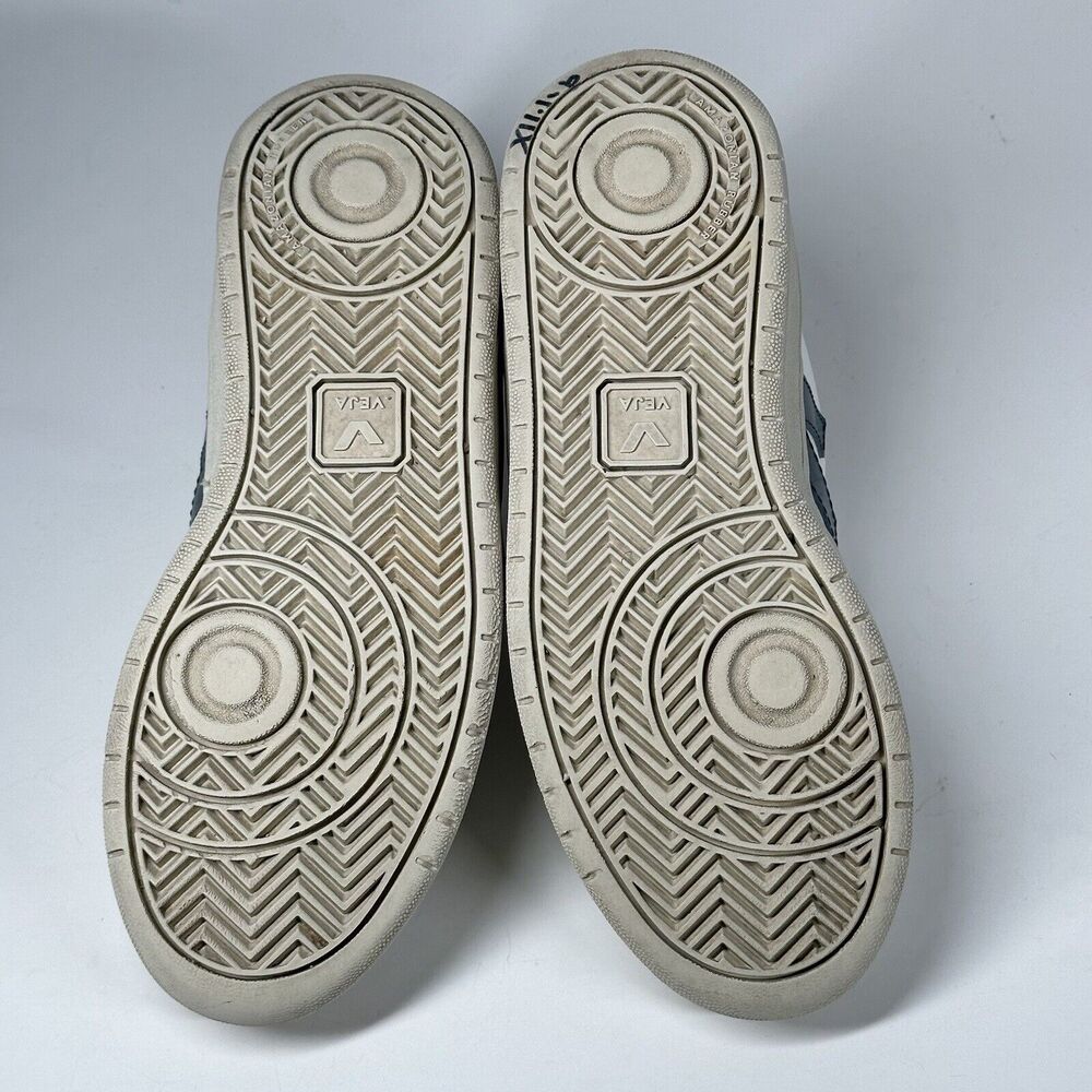 Veja Shoes Women Size 7 V-10 CWL California White Blue Logo Leather Sneakers - Picture 12 of 16